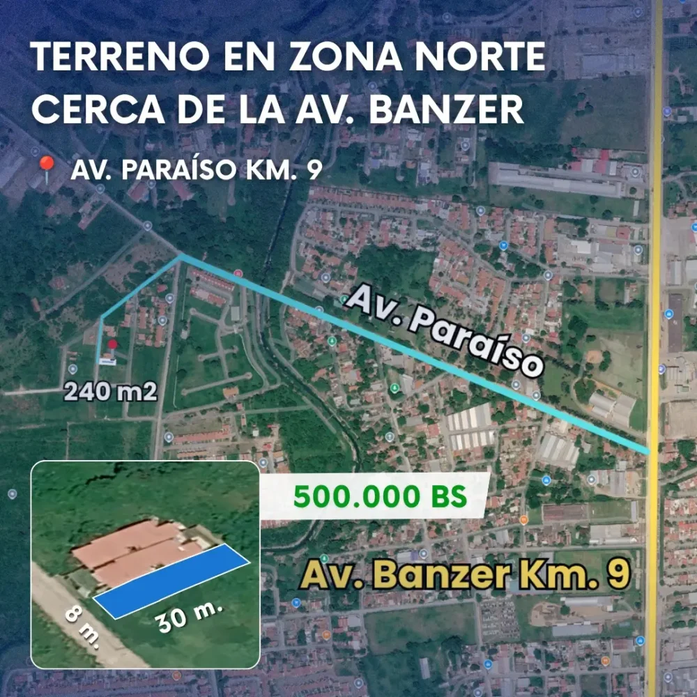 Terreno de 240 m² en Zona Norte Km. 9
