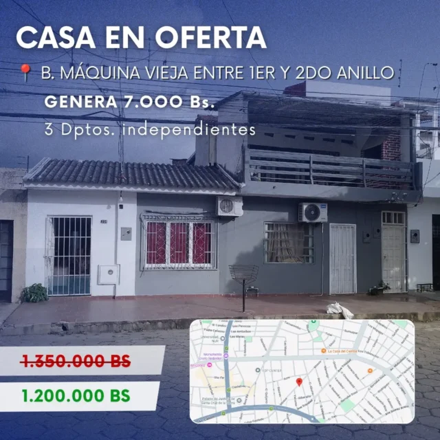 Casa de Alta Rentabilidad con 3 dptos. Independientes